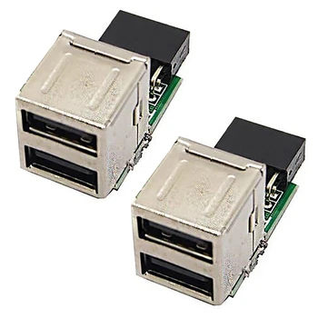 2X 9-контактная материнская плата с 2 портами USB 2.0 A с внутренним гнездовым адаптером