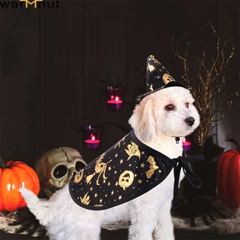 WarmHut Совершенно Новый Набор Костюмов для Косплея Собак Pet Halloween Wizard Косплей Плащ Забавный Костюм для Щенков Размеры S, M, L По Желанию