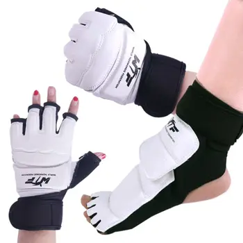 Боксерские перчатки на полпальца для тренировок по карате Муай Тай, защита для ног, перчатки для тхэквондо, тренировочные перчатки для боксерских груш из искусственной кожи