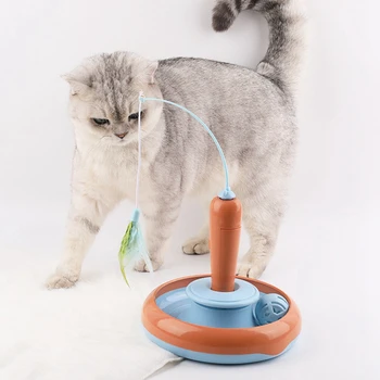 Интерактивная игрушка для кошек, Электрический Флаттер, Вращающиеся игрушки для котенка, Кошачье Тизерное перо, Забавное упражнение для дома, подарок на День рождения