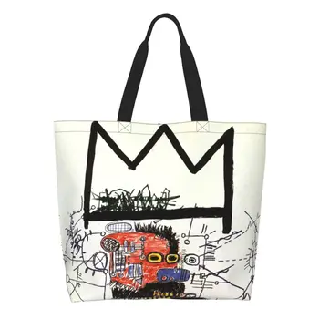 Король Альфонсо Многоразовая Хозяйственная Сумка Женщины Холст Плеча Сумка Моющиеся Basquiats Продукты Шоппер Сумки