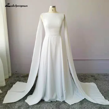 Лакшмигаун, Чисто Белые Свадебные Платья, атласные Платья для Красной Ковровой дорожки 2020, Vestido De Noiva