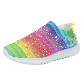 Новые модные женские кроссовки Rainbow, легкие дышащие кроссовки для занятий фитнесом на открытом воздухе для девочек, Большие размеры 41, 42, 43