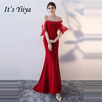 Оформление вечерних платьев винно-красного цвета без рукавов с вырезом лодочкой, Русалка, длина до пола, Размер 4, женское вечернее платье для вечеринки LX996