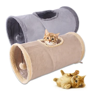 Складная игрушка-туннель для кошек, замшевая ткань, Котенок, кролик, Погоня, туннельная трубка для прятания в помещении для игр с домашними животными, тренировок по прятанию