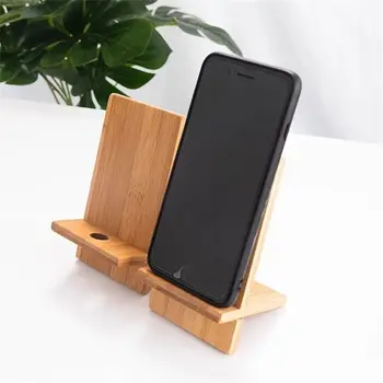 1 шт. бамбуковая деревянная подставка-держатель для мобильного телефона/планшета/Ipad, съемная подставка для мобильного телефона с отверстием для зарядки