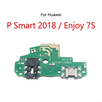 10 шт./лот для Huawei P Smart 2018/Enjoy 7S USB-док-станция для зарядки, разъем для подключения платы зарядки, гибкий кабель