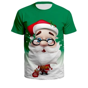 (17 Стилей) Одежда Унисекс, Новая Модная Рождественская футболка с цифровой печатью для Подростков С коротким рукавом