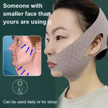1шт Бандаж для похудения лица, V-образная линия, массажный ремень для щек, Подбородка, шеи, маска для релаксации, маска для подтяжки лица, маска для сна, Скульптурная маска для лица
