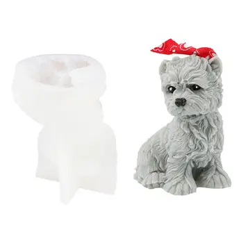 3D силиконовая форма для свечи пуделя, имитирующая силиконовую форму для собачьей свечи, Формы для свечей для милых собачек, формы для мыла, муссов для кубиков льда