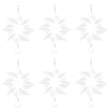 6 ШТ. Сублимационный ветряной спиннер 8-дюймовые заготовки Ветряные блесны 3D Подвесные ветряные блесны для украшения внутреннего и наружного сада