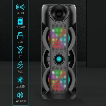80 Вт Мощный Наружный Bluetooth-Динамик 8-дюймовый Square Dance Портативный Беспроводной Карточный Сабвуфер K Song 3D Stereo Caixa De Som