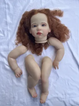 FBBD Заказала Ограниченную поставку 28-дюймовой возрожденной малышки Лили с длинными рыжими вьющимися волосами, окрашенной в набор 