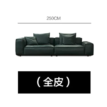 INASI Итальянский минималистичный диван из натуральной кожи с блоком тофу, дизайнерский, небольшая гостиная для трех человек, минималистичный