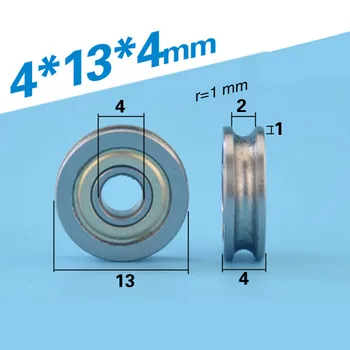 [U0413-4] Бесплатная Доставка 10ШТ высококачественный 3D-принтер U-образный стальной подшипник Gcr15 роликовое колесо 604U U-образный направляющий ролик