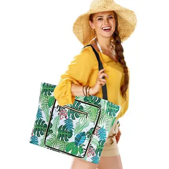 Большая пляжная сумка на молнии, складная пляжная сумка большой вместимости, дорожная пляжная сумка, сумка для бассейна, пляжная сумка, защищенная от песка, для покупок