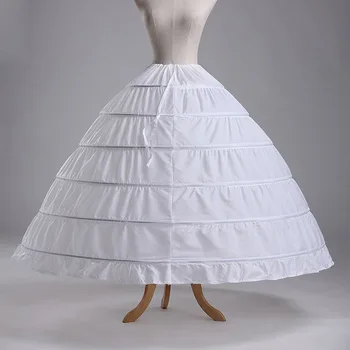Женская Нижняя юбка с Кринолином Трапециевидной формы, Юбка-слипы с 6 Обручами, Длинная Нижняя Юбка для Свадебного Платья Vestidos Para La Boda, Вечернее