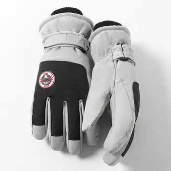 Заснеженные Перчатки Зимние Спортивные Перчатки на открытом Воздухе для Женщин Мужские Перчатки с Сенсорным Экраном на Весь Палец с Ветрозащитой для Бега