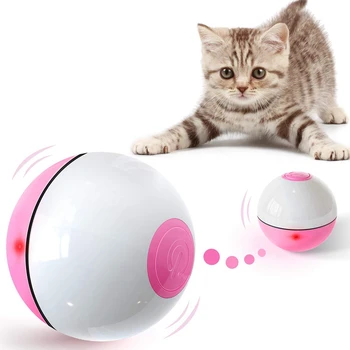 Интерактивные игрушки для кошек Мяч для домашних кошек, перезаряжаемый через USB со светодиодной красной подсветкой Игрушка