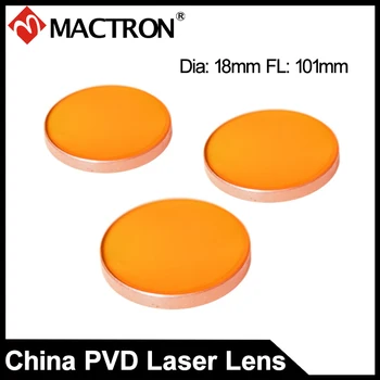Китайская лазерная фокусирующая линза PVD ZnSe для деталей станка для лазерной резки CO2, диаметр 18 мм, фокусировка 101 мм