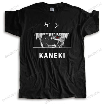 Красивая футболка Kaneki Ken Tokyo Ghoul Мужская Хлопковая футболка с короткими рукавами и принтом Аниме Манга Harajuku Футболка Топ с графическим рисунком Футболка