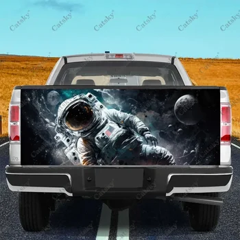 Красочная 3D картина астронавта обертка задней двери грузовика Материал профессионального класса Универсальный подходит для полноразмерных грузовиков Всепогодный