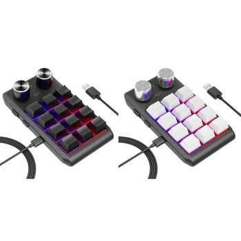 Механическая клавиатура для одной руки с 12 программируемыми клавишами и RGB подсветкой для Windows-Игровая клавиатура Plug-Play (черная / белая)
