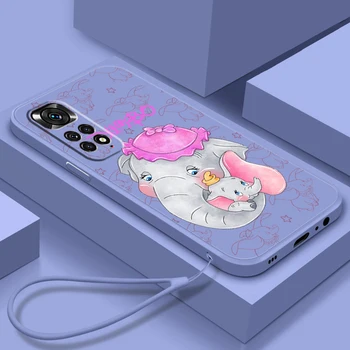 Милый Чехол Для телефона Disney Dumbo Для Redmi Note 12 11T 11S 11E 10S 10T 10 9T Pro Plus с Жидкой Веревкой