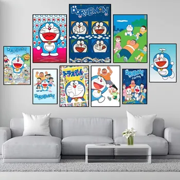 Мультфильм D-Doraemon Милый Плакат Печатает Настенную Живопись Спальня Гостиная Украшение Офиса Дома