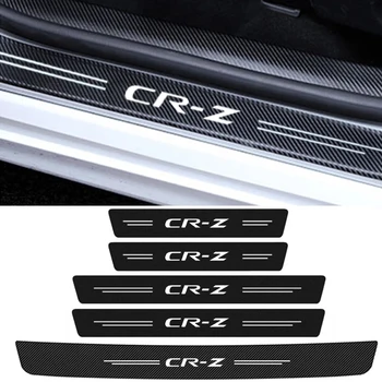 Наклейка на Педаль Порога Двери Автомобиля, Защитная Накладка для Honda CR-Z CRZ, Логотип Из Углеродного Волокна, Защита Порога Багажника, Накладки на Бампер, Наклейки