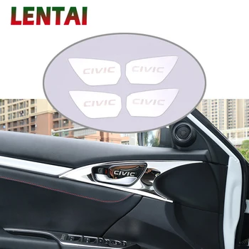 Наклейки для автостайлинга LENTAI 4шт для Honda Civic 2018 2019 2016 2017 10th Аксессуары Дверные Ручки Крышки чаши