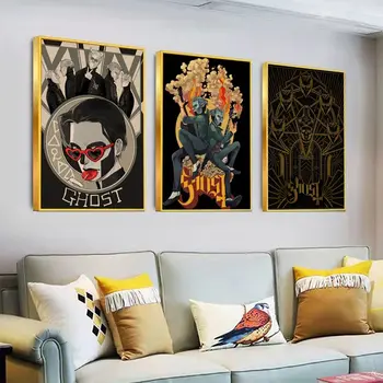 Настенный плакат Ghost Band в стиле ретро из крафт-бумаги, ретро-плакаты для домашнего эстетического искусства, настенная живопись