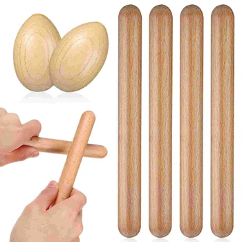 Песочные яйца Деревянный ударный инструмент Детские игрушки Клавы Набор детских ритмических палочек Музыкальный Шейкер Палочки для детских инструментов