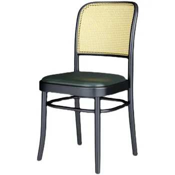 Плетеный ротанговый стул, масло, воск, Кожаная мебель В пасторальном стиле, Современная мода, Высокоэластичный Поролоновый Губчатый Железный стул