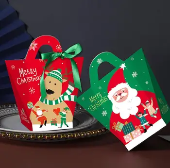 Подарочная коробка в канун Рождества, Бумажная открытка Санта-Клауса, Подарочная коробка для вечеринки, Красные Новогодние Упаковочные коробки SN3475