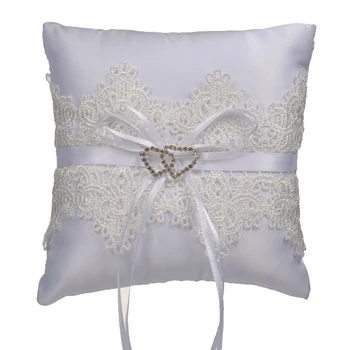 Подушка для колец Мягкая Белая коробка для ювелирных изделий Изысканная винтажная подушка