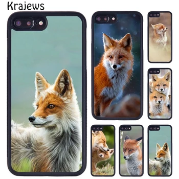 Резиновый Чехол Для Телефона Krajews Animal Fox Для iPhone SE2020 15 14 X XR XS 11 12 mini 13 Pro MAX 6 7 8 Plus cover shell coque