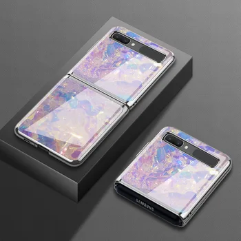 Розовый Акварельный Чехол для телефона Samsung Z Flip Case Hard PC Glass Z Flip3 Case Противоударный Чехол для Galaxy Z Flip 3 Case