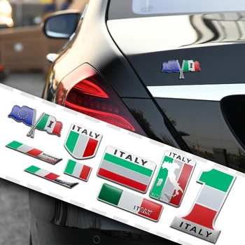 Стайлинг Автомобиля 3D Алюминиевый Значок Флага Италии Эмблема Авто Украшения Кузова Наклейки Наклейка Для Alfa Romeo 147 159 Giulietta Giulia Mito