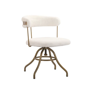 Тканевое рабочее кресло из золотистого железа для нового дизайна Sherpa Accent Розовое Скандинавское кресло
