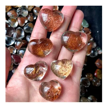 Фантомное Сердце Натуральный Кварц Драгоценные Камни ручной Работы Для Исцеления Рейки