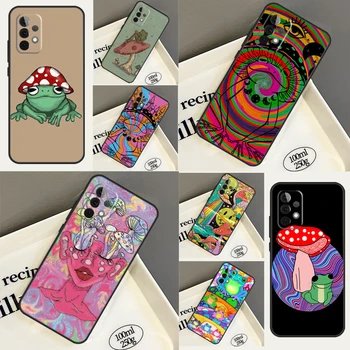 Чехол Hippie Mushroom Frog shrooms Для Samsung Galaxy A52 A32 A12 A13 A33 A53 A52S A50 A51 A71 A14 A34 A54 Задняя крышка