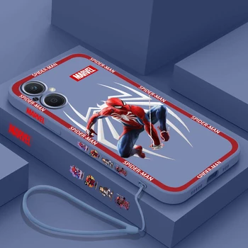 Чехол для телефона Avengers Marvel SpiderManLogo Для OPPO Find X5 X3 X2 Lite Pro Neo A5 A53 A94 4G 5G Жидкая Левая Веревка Мягкий Чехол