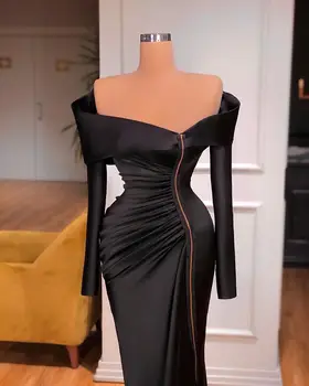 Элегантное Черное Платье Выпускного вечера 